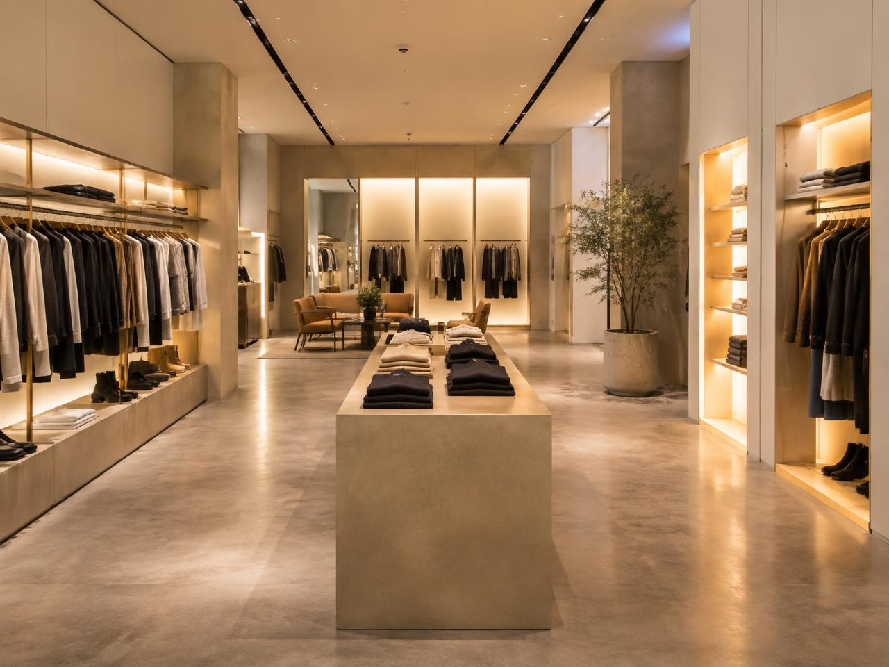 Clean modern retail store interior
